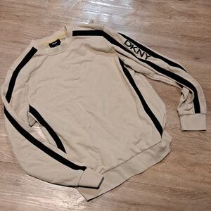 DKNY Cream Pullover with Black Accents